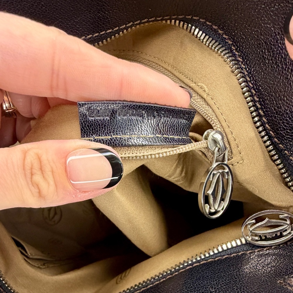 Cartier Vintage Marcello Black Leather Shoulder Bag Like New Condition Dust Bag - Picture 9 of 13